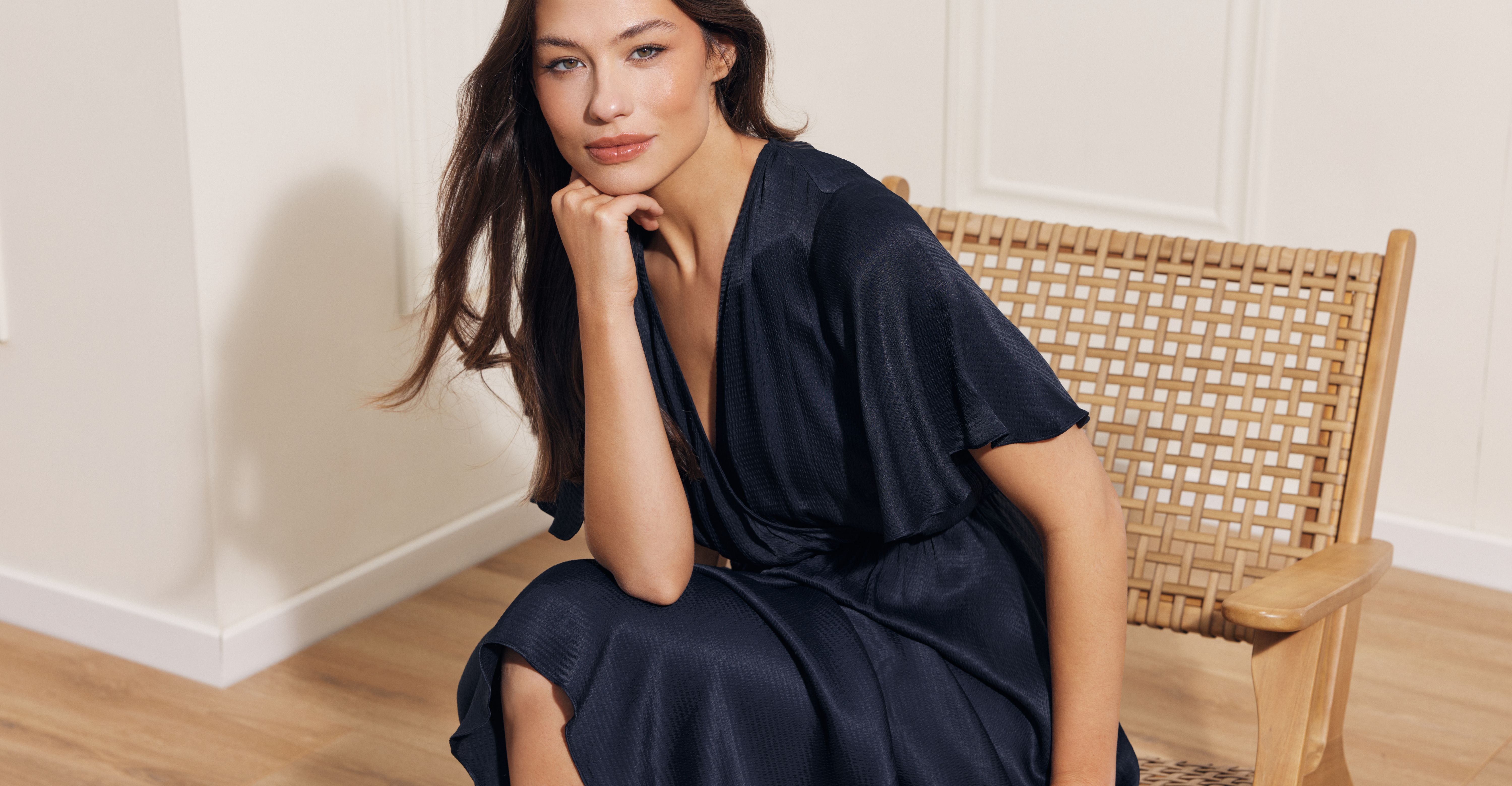 Nerino Short Sleeve Dress Dark Blue